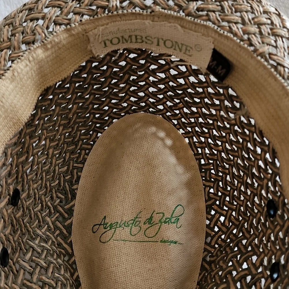 AUGUSTO DI ZOLA- Straw Hat/Fedora,Tan-EUC! - Picture 5 of 15